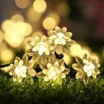 LIGHTSKART 50LED 7.5M Lotus Flowers String Lights for Home Diwali Christmas Tree Ganpati Festival Indoor Decoration Lights (Warm White)