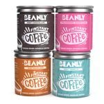 Beanly Coffee Pack Of 4 Premium Instant Coffee Combo | 4 Flavours - Hazelnut,Mint Chocolate,Strawberry Shortcake 100% Arabica Freeze Dried | Makes 120 Cups | 50 Gram Each, Powder, Jar