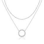 PAVOI 14K Gold Plated Layering Necklaces | Stylish Minimalist Design Pendant Necklaces | Butterfly, Heart, Lock, Evil Eye, Coin, Lightning Bolt, Circle, Cross Pendants for Women, White Gold, open