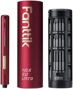 Fanttik E2 Ultra 3.7V Mini Electric Screwdriver, Cordless Screwdriver, Max 0.6N.m, 50 Magnetic Bits, 5/32'' Hex, Magnetic Storage, Repair Tool for Electronics, Camera, Laptop, and PC Build (Red)