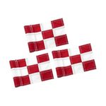 KINGTOP Checkered Golf Flag 8x6 Inch – Red/White Check, 420D Nylon, Tube Inserted – Mini Practice Putting Green Flags for Yard, 3-Pack