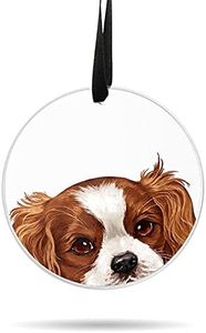 WIRESTER Hanging Ornaments for Christmas Tree Holidays, Party, Car, Home, Office Decoration, Large 3 inch Acrylic Ready to Hang Ornament - Cavalier King Charles Spaniels Dog