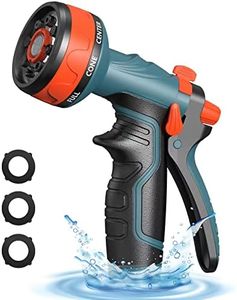 HmiL-U Upgrade Garden Hose Nozzle  Sprayer with Water Volume Control Valve, High Pressure Water Gun, 8 Adjustable Watering Patterns Suitable for Watering Plants Washing Cars and Showering Pets
