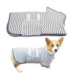 Dog Towel Robe, Super Absorbent Dog Drying Coat Microfiber Dog Bathrobe Towel for Small, Medium Dogs Soft Pet Bathrobe Adjustable Puppy Turtleneck Dressing Gown for Bath, Grooming, Swim (Gray, S)