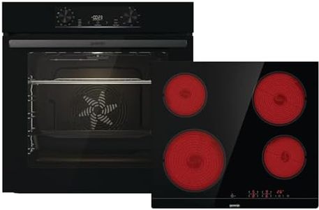 Gorenje Einbaubackofen-Set Jump Set Aqua/C/Kombination aus autarkem Kochfeld ECT641BSC und Einbau-Backofen BO6735E02BK /77L/Pizzamode 300°C/PerfectGrill/EcoClean-Email/Glaskeramik-Kochfeld/schwarz