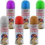 AbbeyShake hair spray 200ml colour temporary washable for special occasion multi color - pack of 6 cans (Normal Colour)