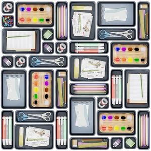 Giklux 25 Piezas Organizador Cajones Baño 4 Tamaños, Caja Organizadora Separadores de Plastico para Baño, Maquillaje, Cocina, Escritorio, Cajitas Ordenar Cajas Gavetas Organizadoras Cajones, Gris