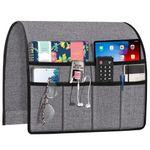 Joywell Sofa Armrest Pocket Organizer, Couch Arm Chair Caddy with 6 Pockets for Magazine, Books, TV Remote Control, Cell Phone, iPad (Grey)