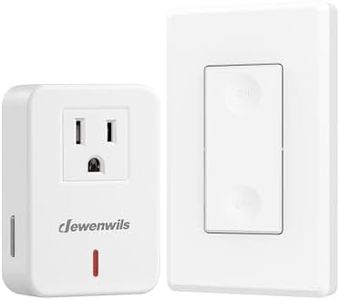 DEWENWILS Remote Control Outlet Wireless Wall Mounted Light Switch, Electrical Plug in On Off Power Switch for Lamp, No Wiring,100 Feet RF Range, ETL Listed,Programmable