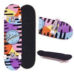 PISTON 7 PLY Hardrock MAPLE ABSTRACT COMPLETE SKATEBOARD ( Specially Designed For Beginner YOUTHs ) I Double Kick - Tail Deck I Medium Concave I Street Truck I 52*30mm 99A High Rebound Wheels I OS780# Black Griptape I For YOUTHs I Size - (7.75*31.5)''