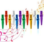 12 Pcs Metal Kazoo, 6 ColorsMusical Instruments Kazoos Multipack Flute Diaphragm for Children Party Favors Gifts,Good Companion for Guitar, Ukulele, Violin and Keyboard