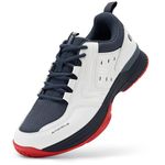 FitVille Men's Wide Pickleball Shoes Outdoor Court Lightweight Tennis Shoes, Ultra Cushioning Court Shoes with Arch Support & Wide Toe Box, Tennis Shoes V8