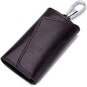 JIUFENG Keys Holder Car Key Wallet for Women Men, Multifunctional Zipper Leather Key Case Coin Pouches Keychain Key Ring Unisex (Coffee)