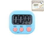 Multi-functional Digital Kitchen Timer - ABS material, loud alarm, large numbers, cooking timer, convenient storage, back with plastic magnetic heel stand (blue)