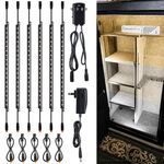 TORCHSTAR LED Safe Lighting Kit, (6) 12 Inch Linkable Light Bars + Motion Sensor + UL Power Adapter, 900LM, Input 100-240V, for Under Cabinet Gun Safe Locker Closet Showcase, 3CCT Selectable