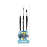 ESCODA Set 3 Watercolor Brushes - N.4,8 Round Pointed N.10 Mop Synthetic Hair Set Conrad Roset Professional Series Barroco Ultimo Handmade in Barcelona