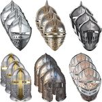 Medieval Party Knight Masks Paper Medieval Party Decor Cosplay Crusader Knight Masks Soldier Mask for Cosplay Knight Dress up (18 Pieces)