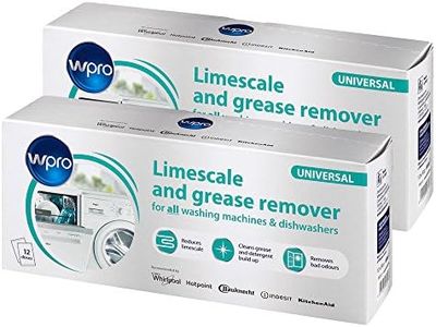 Wpro Professional Triple Action Universal Limescale & Grease Remover for Washing Machines and Dishwashers, 2 x Boxes of 12 Sachets