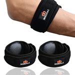 INDEEMAX Tennis Elbow Support Strap 2Pack, Golfers Elbow Support for Pain Relief Tendonitis, Adjustable Elbow Brace Forearm Band with Compression Pad, Elbow Support for Men Women