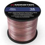 Monster XP Speaker Wire Copper Cable Spool, 14 AWG, 100 ft