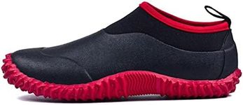 TENGTA Unisex Waterproof Garden Shoes Womens Rain Boots Mens Car Wash Footwear Red 9