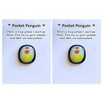 dadop 2 Pack A Little Pocket Penguin Hug Mini Cute Pocket Penguin Hug Animal Decoration Special Encourage Birthday Wedding Party Moving Away Gifts Decoration White…Sobriety Gifts Back to School Gifts