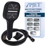 PJET Hand Shower For Bathroom | Multifunctional 7 Mode Bathroom Shower | Silicon Bathroom Hand Shower | Easy Mode Switching | Durable & Long-lasting Handheld Shower (Set-Black)