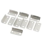 Sourcingmap 10 Pcs Home Office Silver Tone Metal Angled Drawer Lock Strike Plate