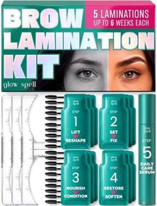 PRO Brow Lamination Kit – Eyebrow Lamination Kit with 5-Step Lifting System, Styling Brushes, Brow Rulers & Nourishing Serum – At Home Eye Brow Lamination Kit for Fuller, Defined Brows
