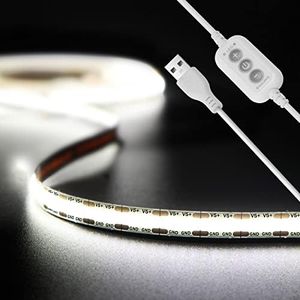 USB COB LED Strip Lights 4.92ft/1.5m,5V 480LEDs 1200lm Dimmable COB LED Light Strip 5000K Daylight White CRI90 USB TV Backlight,Flexible Under Cabinet Tape Light for Bedroom,Kitchen,Home DIY Lighting