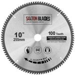 Saxton TCT Circular Fine Cutting Wood Saw Blade 255mm x 100T x 25.4mm Bore fits Evolution Rage Saws