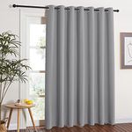 NICETOWN Blackout Curtain for Sliding Glass Door - Patio Door Curtains, Thermal Insulated Wide Drapes/Draperies for Bedroom/Living Room, Silver Grey, 1 Panel, 100 by 84-Inch