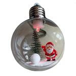 Roadoor Christmas Ball Ornament, Battery Operated LED Light Transparent Plastic Ball Ornament, Christmas Tree Hanging Ball Pendant E Christmas Ball