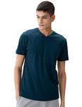 DAMENSCH Men's Regular Fit Cotton Half Sleeve 500 Day V-Neck T-shirt | v neck t shirts for men, summer t shirts for men, t shirts for men casual, t shirts for man-M