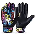 HHH Football Goalkeeper Gloves For Boys, Kids Children Youth Soccer Goalie Gloves with 4mm Latex Super Grip Palms Goalkeeping Gloves (6)