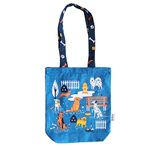 Scribbles Inc Reusable Canvas Tote Bag for Women Shopping Bag/Grocery Bag/Multipurpose Eco Friendly Shoulder Bags Rakhi Gift and Diwali Gift - Dogs