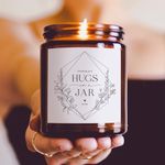 ThreeKin Warm Hugs Scented Candles for Home, Natural Soy Wax, Relaxing Aromatherapy Gifts, Essential Oils Scented, Long-Lasting Candle Burns for 75-Hours, Lemongrass Lavender Scent