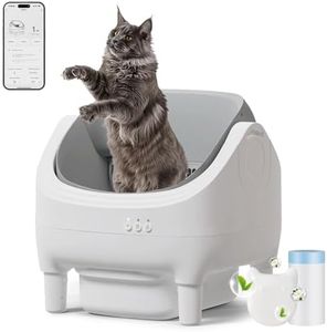 Devoko Litière Autonettoyante pour Chats jusqu'à 15kg, Contrôle par Application, Espace Libre, Nettoyage Facile, Grand Volume, Les Chats Adorent, Capacité de 15 Jours, Bac à Litière Automatique
