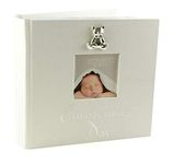 Christening Day Photo Album 6" x 4" Gift With 3D Teddy Icon