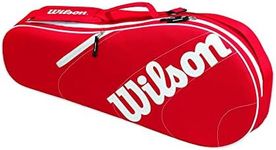 WILSON Advantage Team Triple Tennis Racket Bag - Red/White, Holds up to 3 Rackets