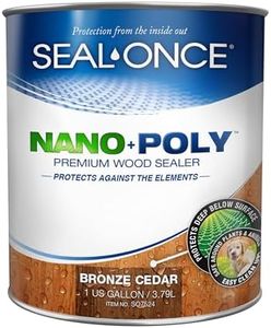 SEAL-ONCE Nano+Poly Ready Mix Penetrating Wood Sealer & Stain with Polyurethane (Bronze Cedar) - Water-Based, Low-VOC, Waterproofing for Decks, Fences, siding & Log Homes. … (1 Gallon)