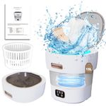 Portable Washing Machine, 15L Weighs 2kg Mini Washing Machine, 2 in 1 Small Washing Machine, Folding Washing Machine for Underwear, Sock, Baby Clothes, Travel, Camping, RV, Dorm (Gray)