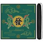 ALANGDUO Mahjong Mat Anti Slip Noise Reduction Table Cover for Mahjong Paigow Poker 31.5 x 31.5 Inches (Green 2)