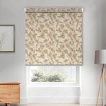 HIPPO Printed Blackout Indoor Roller Blind for Windows Foliage Design Rolling Curtains Corded Roll Up and Down Blind for Home Office (4X5FT)