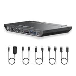 AV Access Docking Station, KVM Switch for Laptop & Desktop | 100W Charging, 4K@60Hz Dual Monitor HDMI, 3xUSB 3.0, USB-C, 1G Ethernet, EDID Support, SD, 3.5mm AUX Audio | Fast Switch 2 Computers