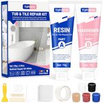 Bathtub Repair Kit (Color Match), TUFINEIN Porcelain Repair Kit for Fiberglass, Enamel, Ceramic, Acrylic Repair and Fix Chips, Cracks, Scratches, Holes on Tub/Tile/Sink/Shower Tray/Shower
