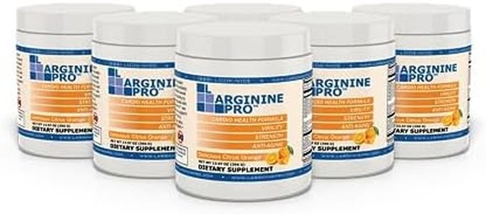 L-ARGININE PRO, L-arginine Supplement - 5,500mg of L-arginine Plus 1,100mg L-Citrulline, Powder (Citrus Orange / 6 Jars)