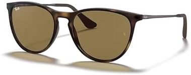 Ray-Ban Junior Kids' Erika RJ9060S 700673 50MM Rubber Havana/Dark Brown Round Sunglasses for Girls + BUNDLE With Designer iWear Eyewear Kit