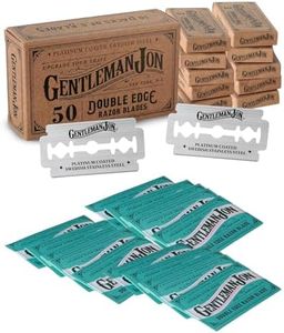 Gentleman Jon 50-Pack Platinum Double Edge Razor Blades - Premium Swedish Stainless Steel Safety Razor Blades - Platinum Coated Blades For Smooth and Comfortable Shaves - Fits Most Safety Razors