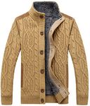 Kedera Men's Button Point Stand Collar Knitted Slim Fit Cardigan Sweater